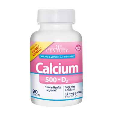 21st Century Calcium Plus Extra D3 Caplets Bone Health 90 Count