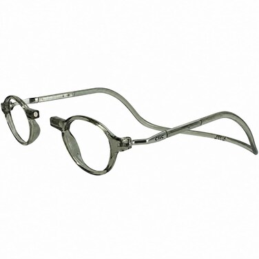 Clic Magnetic Reading Glasses Computer Readers Replaceable Lens Adjustable Temples Classic SM Smoke 250 Magnification