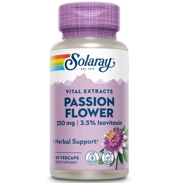 SOLARAY Passion Flower Extract Supplement 250 mg 60 Count