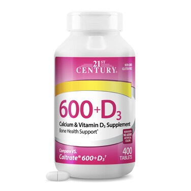 21st Century Calcium Plus D Supplement Tablet 600 mg 400 Count