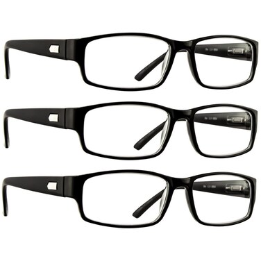 TruVision Readers Reading Glasses 9504H 3 Pack Black 275