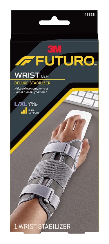 FUTURO Deluxe Wrist Stabilizer Left Hand LargeXLarge Tan 1 Each