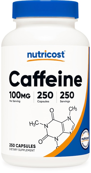 Nutricost Caffeine Pills 100mg Per Serving 250 Capsules
