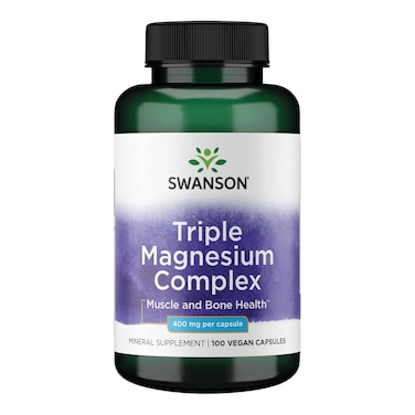 Swanson Triple Magnesium Complex 100 Capsules 400mg Each