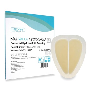 MedVance Hydrocolloid Bordered Adhesive Dressing 6x7 Sacral Box of 5