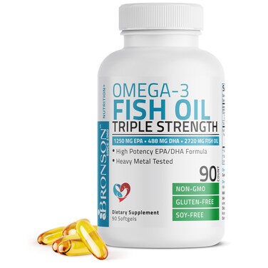 Bronson Omega3 Fish Oil High EPADHA Triple Strength 2720 mg 90 Softgels