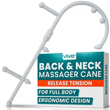 Vive Back and Neck Massager Cane Trigger Point Massage Tools for Pain