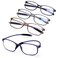 AQWANO Reading Glasses for Men Women Blue Light Blocking Computer Readers 4 Pack TR90 Flexible Unbreakable Frames Lightweight Cheaters