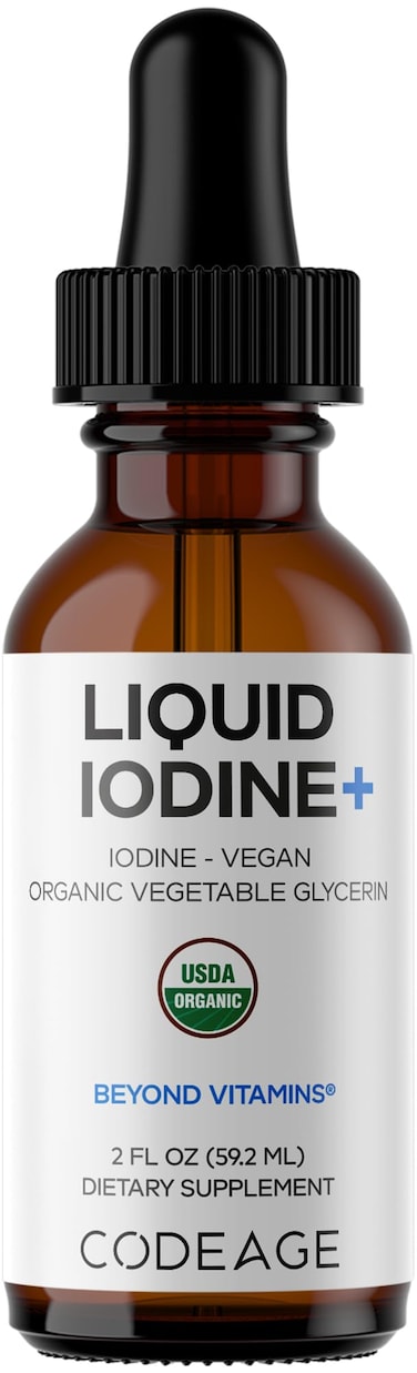 Codeage Liquid Iodine Drops 250 mcg USDA 2 Fl Oz