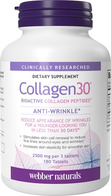 Webber Naturals Hydrolyzed Collagen Peptides AntiWrinkle 180 Tablets