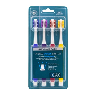 Ooak Toothbrush Tapered VMax Soft Bristles 4 Pack