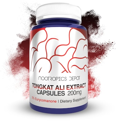 Nootropics Depot Tongkat Ali Extract Capsules 200mg 60 Count 2 Eurycomanone By HPTLC Eurycoma longifolia Root Extract