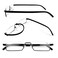 COVESATO 2 Pack Half Frame Reading Glasses for Men and Women Lightweight Computer Readers with Portable Case 150