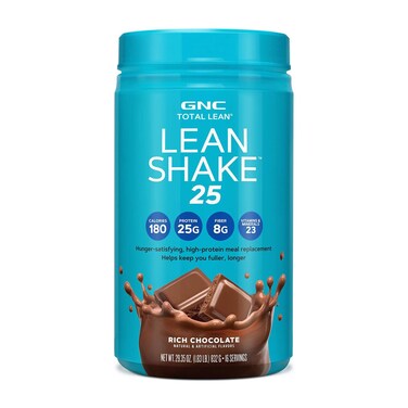 GNC Total Lean Shake 25 Rich Chocolate Zero Added Sugar 16 Servings