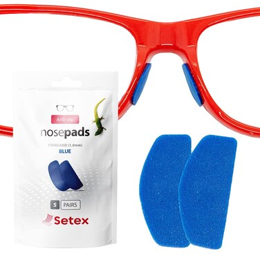 Setex Gecko Grip 10mm Anti Slip Nose Pads for Glasses 5 Pair Blue