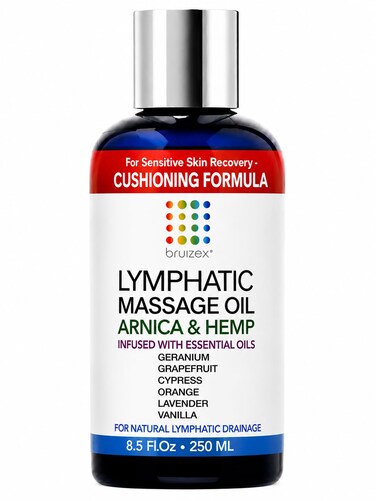 Bruizex Lymphatic Drainage Massage Oil with Arnica Hemp Seed85 Oz