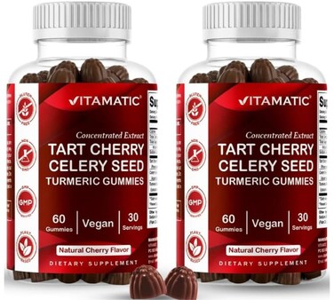 Vitamatic Tart Cherry with Celery Seed Turmeric 60 Gummies 2 Pack