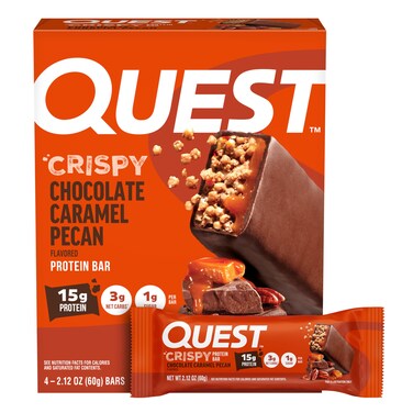 Quest Nutrition Crispy Protein Bar Chocolate Caramel Pecan 4 Count