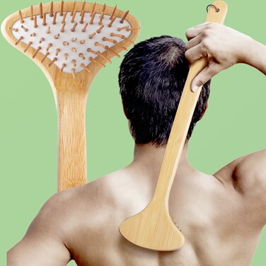 SIHASO Large Curved Bamboo Back Scratcher 59 Points Provide Instant Itch Relief