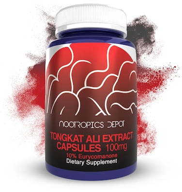 Nootropics Depot Tongkat Ali Extract Capsules 100mg 120 Count 10 Eurycomanone by HPTLC Eurycoma longifolia Root Extract