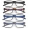JAWSOCK 4 Pack Reading Glasses Blue Light Blocking for Men WomenRectangular Frame Computer Readers with Spring HingeReading Glasses for Men WomenAnti EyestrainUV Ray Eyeglasses 00x