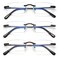 HIYANJN Frameless Reading Glasses Blue Light Blocking Rimless Computer Reader For men Lightweight Eyeglasses3Pack125