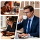 CARA OPTICAL CARA 2 Pack Progressive Multifocus Reading Glasses Flexible Lightweight TR90 Frame Blue Light Blocking Computer Readers Workspace for Near Range C1 225