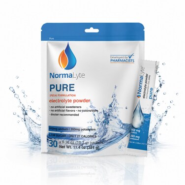 NormaLyte Pure Unflavored Electrolyte Powder Hydration Sticks 30 Count