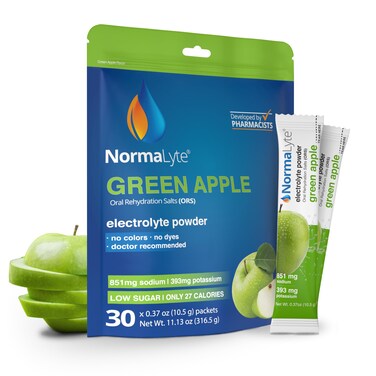 NormaLyte Apple Electrolyte Powder Packets Hydration Stick 30 Count