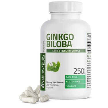 Bronson Ginkgo Biloba Extra Strength Brain Memory Support 250 Capsules