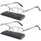 SKYOAK Premium 2 PACK Durable Progressive Multifocus Reading Glasses for Men Blue Light Blocking Computer Reader Anti Eyestrain Metal Frame Spring Hinges for MidNear Range approx 3ft 20 Gunmetal