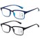 CARA OPTICAL CARA 2 Pack Progressive Multifocus Reading Glasses Flexible Lightweight TR90 Frame Blue Light Blocking Computer Readers Workspace for Near Range C1 125
