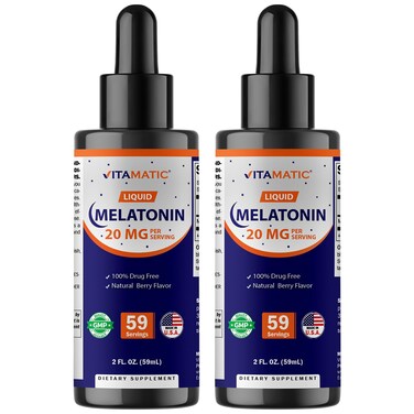 Vitamatic Liquid Melatonin 20 mg 2 fl oz 59 mL 2 Pack