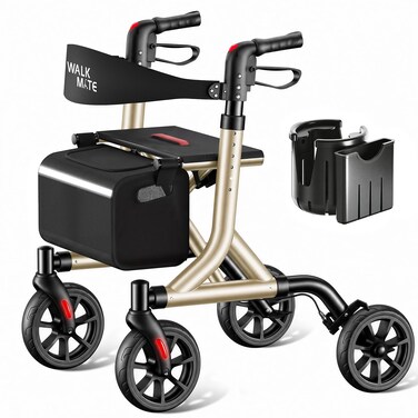 WALK MATE Rollator Walker for Seniors with Seat Lightweight Foldable