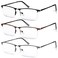 WEIMELTOY Blue Light Blocking Reading Glasses Men Half Frame Metal Computer Readers
