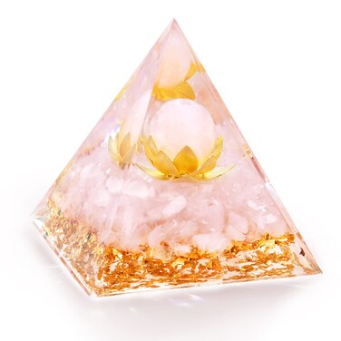 RUOJAS Orgone Pyramid Rose Quartz Healing Crystal