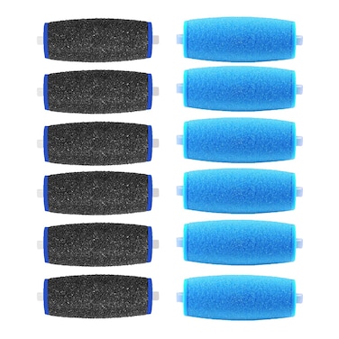 MOVELOVE 12 Pack Replacement Roller for Amope Pedi Replacement Head Refills Compatible with Amope Pedi Refills Electronic Perfect Foot File6 Extra Coarse 6 Regular Coarse