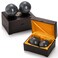Lyellfe 4 Pack Marble Stone Baoding Balls 2 Inch Meditation Ball with Box