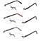 FEIVSN 3 Pack Rimless Reading Glasses for Men Blue Light Blocking Readers Spring Hinge Metal Arms Sturdy Stylish Computer Glasses 10