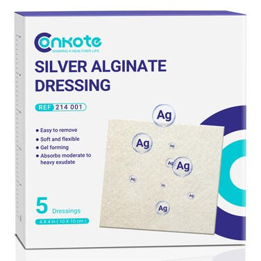 Conkote Silver Alginate Dressing 4 x 4 5 Pack NonStick Padding Ag Patches