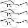 WEIMELTOY Blue Light Blocking Reading Glasses Men Half Frame Metal Computer Readers