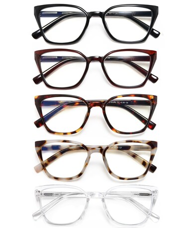 EYEURL Cat Eye Reading Glasses for Women Blue Light Blocking Readers 250
