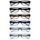 OPULIZE ACE Reading Glasses for Women Men Lightweight Comfortable Narrow Rectangular Frame with Spring Hinges Scratch Resistant Black Brown Blue Grey 250 Pack of 6