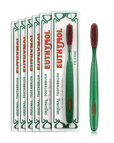 Euthymol Original Classic Toothbrush 6 Pack Wide Head Soft Quick Clean