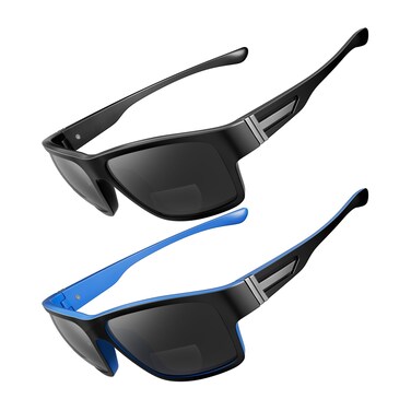SKYOAK Mens Unbreakable TR90 Bifocal Reading Sunglasses Wraparound 30x