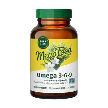 MegaFood Algae Omega 3 6 9 for Heart Brain Vision Support 60 Capsules