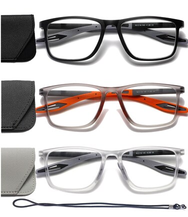 Hubeye TR90 Blue Light Blocking Reading Glasses with Pouches LanyardCheaters