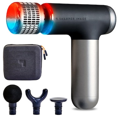 Sharper Image Powerboost Compact Heat Cold Therapy Percussion Massage Gun