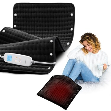 CooCoCo FSA Eligible 17 x 33 in Large Heating Pad Foot Warmer Black
