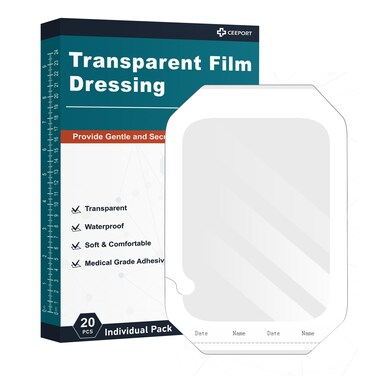 Ceeport Waterproof Transparent Film Dressing 6 x 8 20 Individual Pack